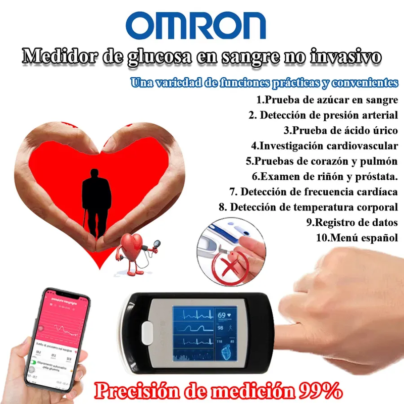 Medidor Glucosa no invasivo [99,9% DE PRECISIÓN]