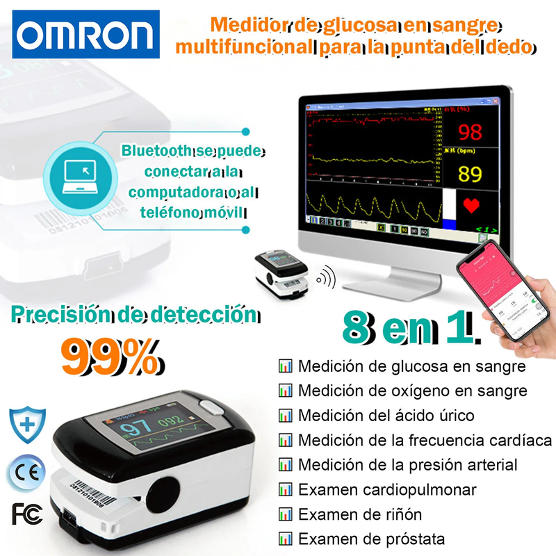 Medidor Glucosa no invasivo [99,9% DE PRECISIÓN]