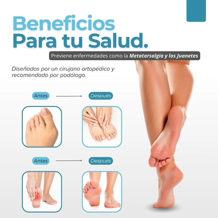 Almohadillas terapéuticas con Separador de dedos l PharmaToe™ 2x1